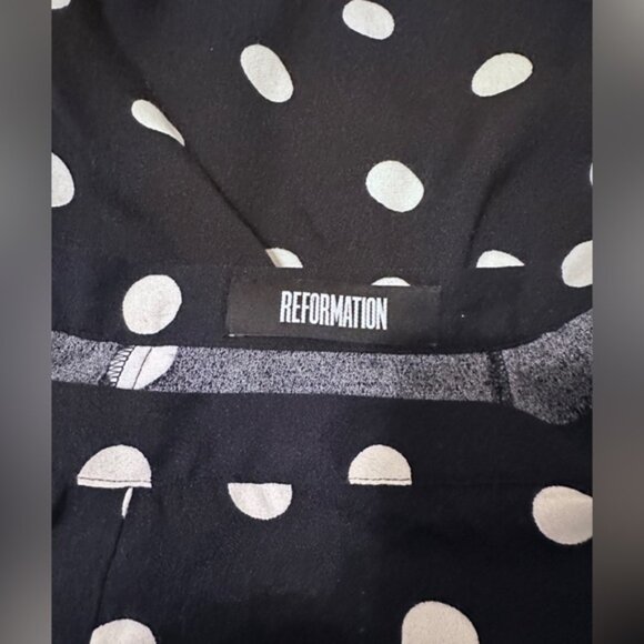 Reformation Veronica Polka dot black midi skirt size 4 - Picture 8 of 9